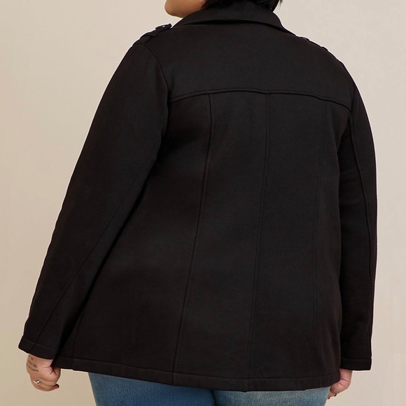 Torrid Fleece Peacoat Jacket Black 2X - Picture 2 of 12